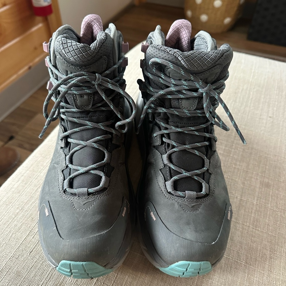 Hoka Kaha 2 GTX Women's Waterproof Hiking Boots, Dark Grey/Teal, Size 9.5